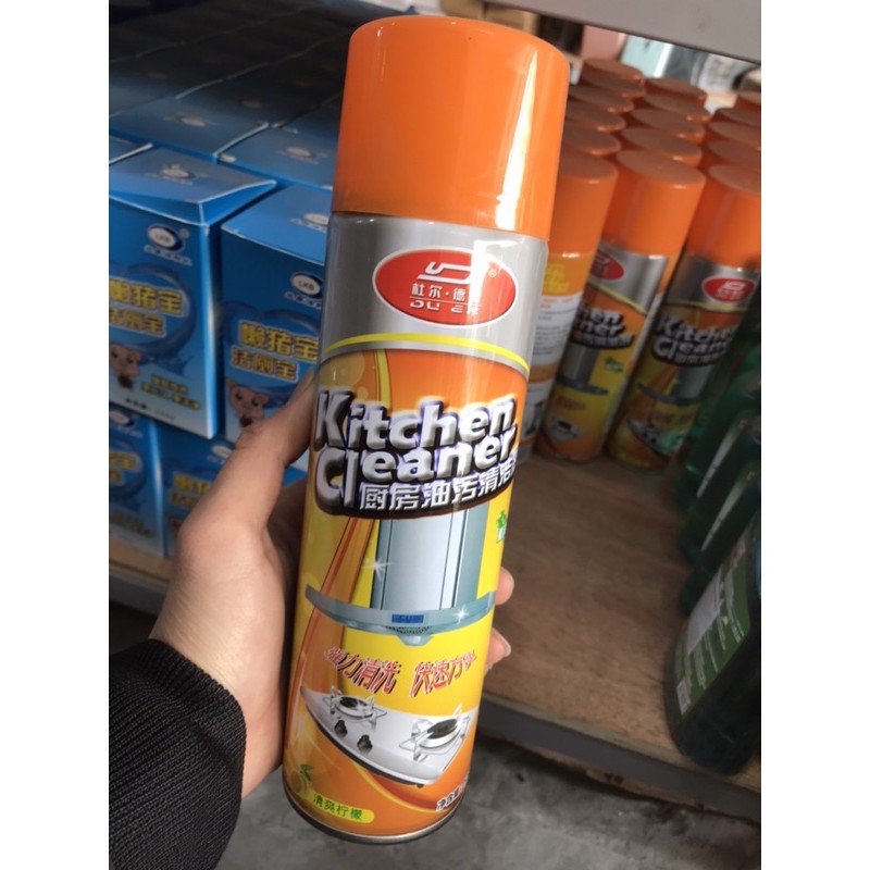 hot trend BÌNH XỊT BỌT TUYẾT TẨY RỬA BẾP SIÊU SẠCH  MÀU CAM KITCHEN CLEANER 500ml