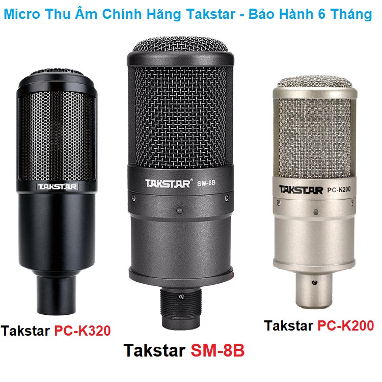 Micro Thu Âm, Livestream Takstar Cao Cấp, Cam Kết Chính Hãng Bảo Hành 6 Tháng, Tặng Kèm Giá Đỡ Micro ( Ảnh Thật )