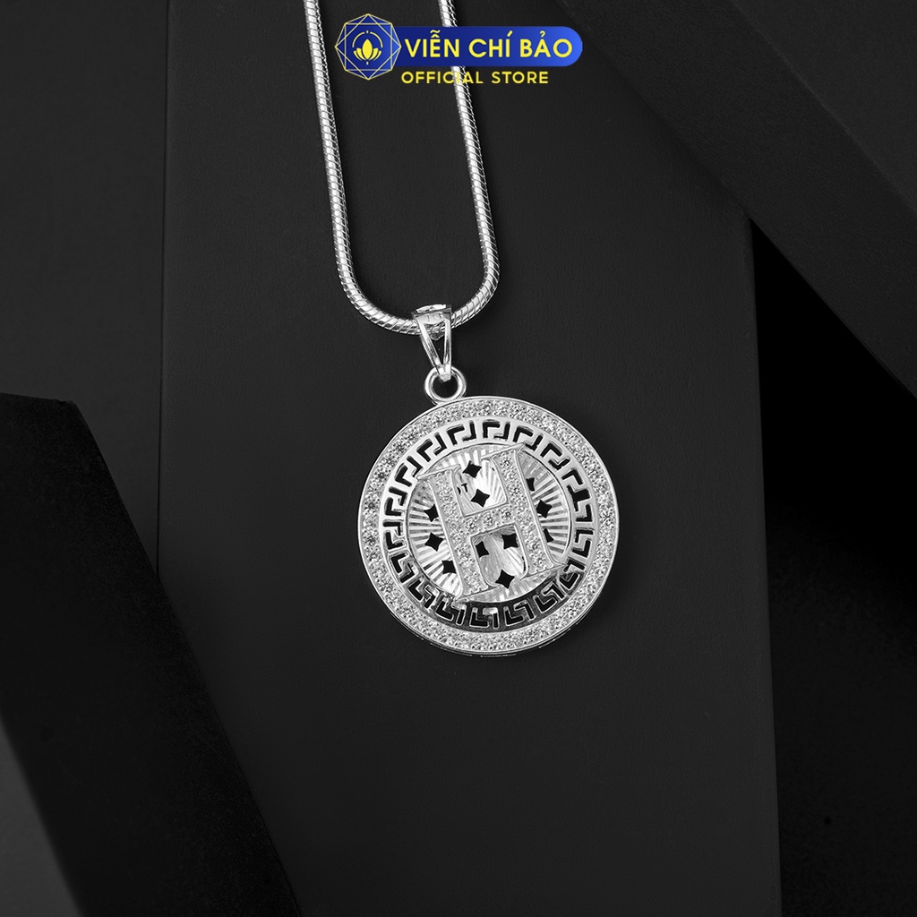 Mặt dây chuyền chữ H đính đá nhỏ chất liệu bạc S925 thời trang phụ kiện trang sức nữ Viễn Chí Bảo M300519