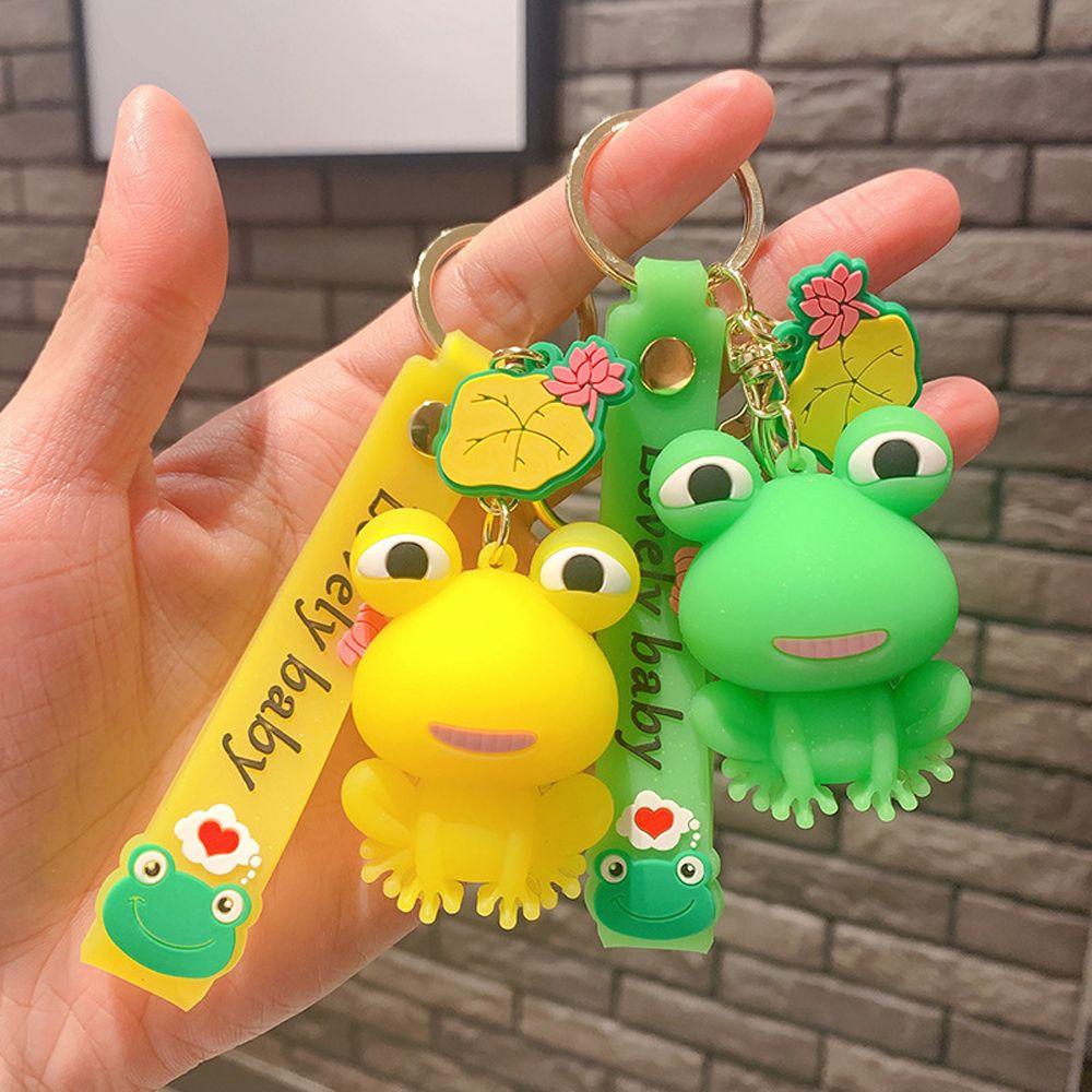 DARNELL Móc Khóa Hình Ếch Xanh Hoạt Hình Sáng Tạo Phong Cách Hàn Quốc Cho Nữ