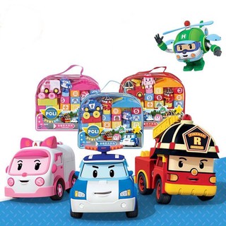 Đồ Chơi Xếp Hình Poli Và Những Người Bạn Gồm Poli ,Xe Otto Cảnh Sát Và Bộ Chữ Số ,Cộng Trừ Nhân Chia.