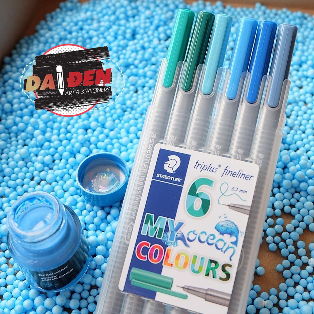 [DA ĐEN] Bộ 6 Bút Staedtler Triplus Fineliner