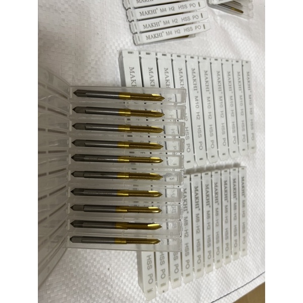 Bộ Taro 7 cây HSS phủ Tin cao cấp hiệu MAKHI, từ M3 đến M12mm, chuyên taro thép