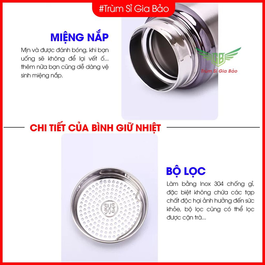 Bình Giữ Nhiệt Inox 304 Nóng Lạnh NHIỀU MẪU  Ly Giữ Nhiệt Nhiều Giờ 400ml-500ml-600ml-700ml-800ml-1000ml-1200ml-1500ml