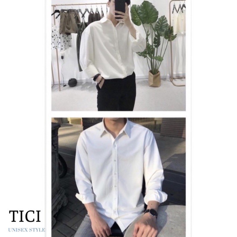 Áo Sơ Mi Nam Basic❤️Áo Sơ Mi Trắng/Đen (Chất vải Lụa mềm cực xịn-Video ảnh thật của Shop)♥️[FreeShip]