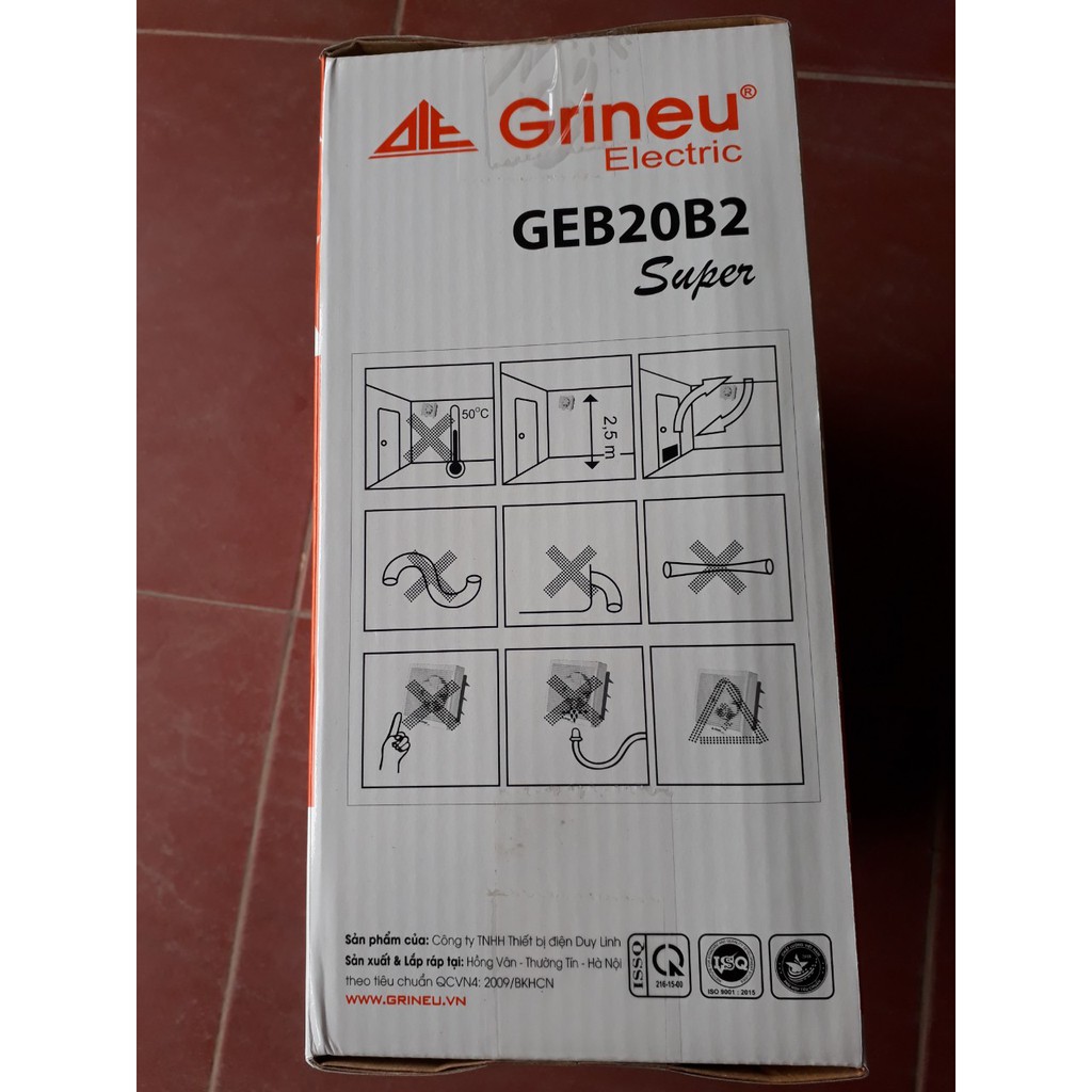 QUẠT THÔNG GIÓ Grineu GEB20B2 và GEP12B