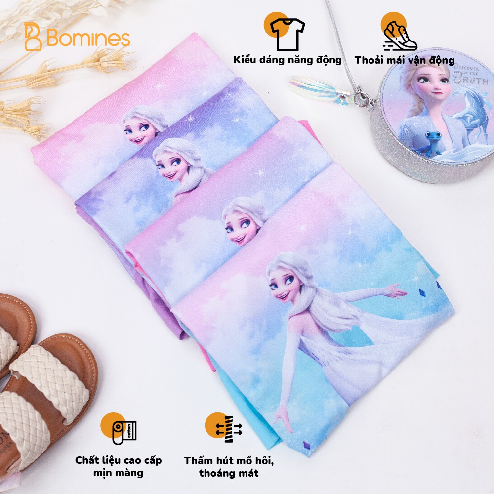 Váy bé gái Elsa 3D mây BOMINES vải thun cotton thoáng mát phù hợp cho trẻ em từ 3 đến 10 tuổi khoảng 12kg - 30kg