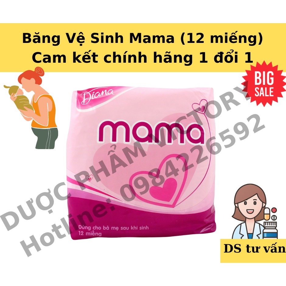 Băng vệ sinh DIANA MAMA  dành cho mẹ sau sinh, tiện lợi, siêu thấm