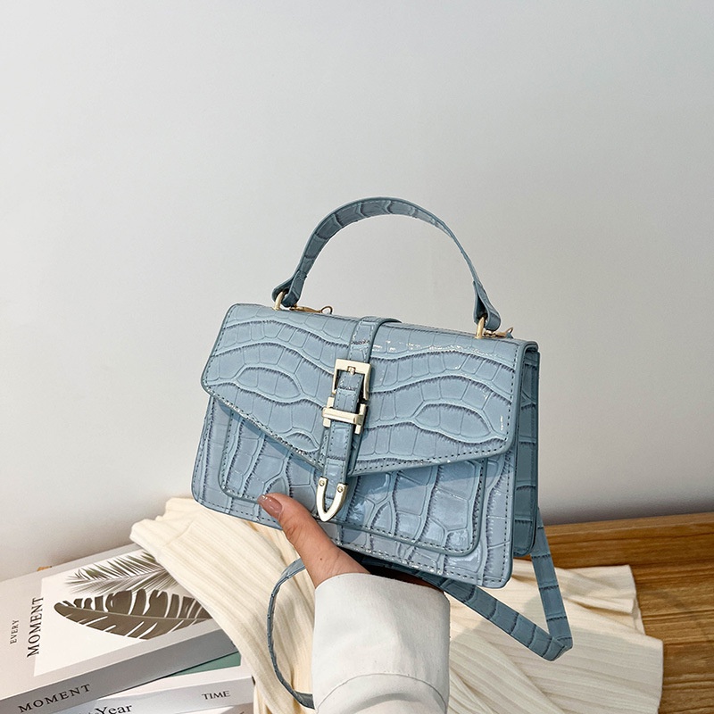 Túi Xách Đeo Vai Hình Vuông Màu Trơn Phong Cách retro Thời Trang Mùa Xuân 2022