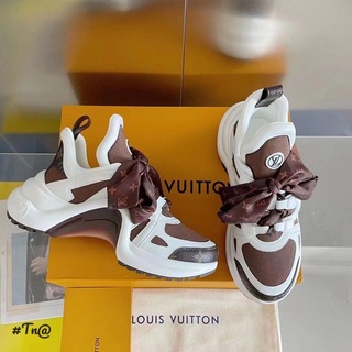 GIÀY LV WHITE BROWN NƠ LAI AU SC [ Full Box + Free Ship ]