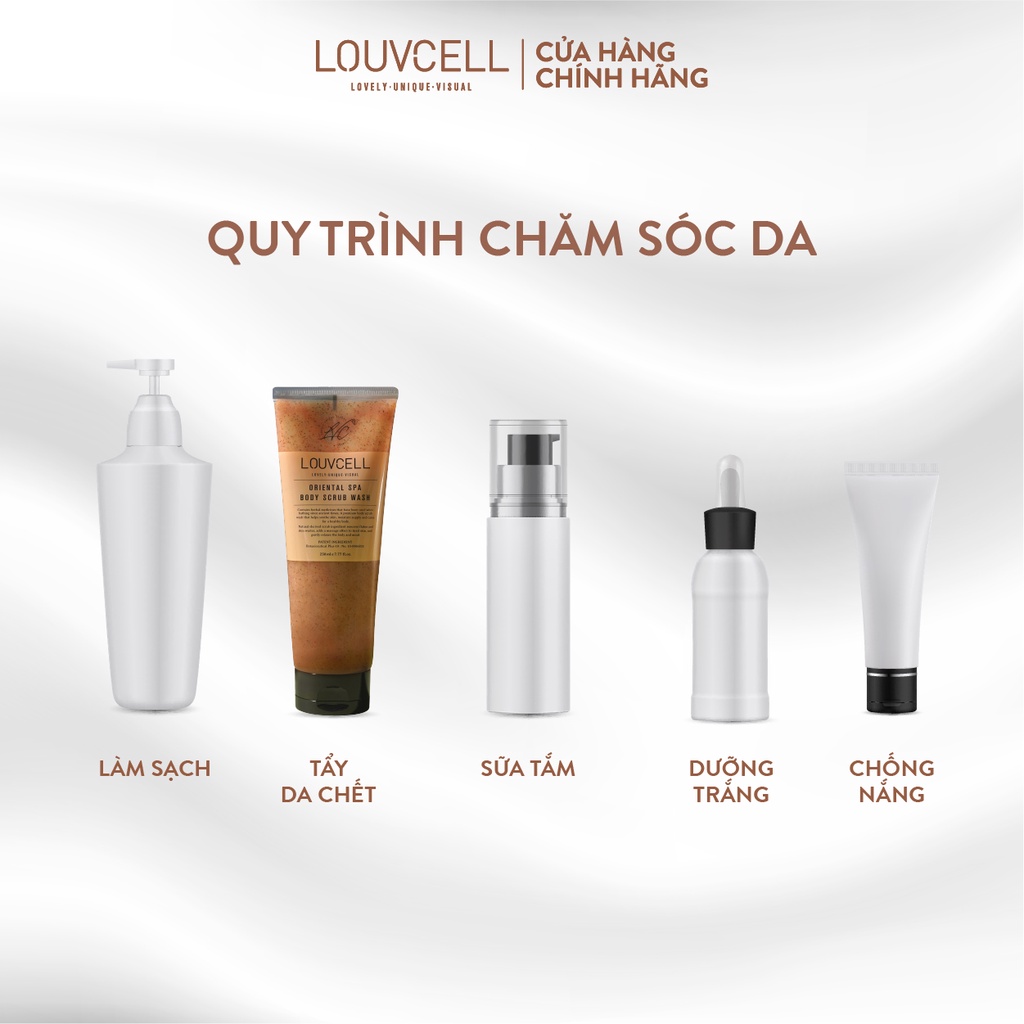 Tẩy da chết Đông Y trắng mịn da Louv Cell Oriental Spa Body Scrub Wash 230 ml