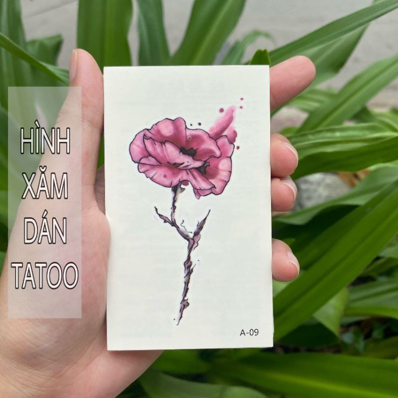 Hình xăm bông hoa xinh đẹp a09. Tatoo dán size 10x6cm