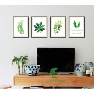 Decal dán tường khung hình lá cây trang trí