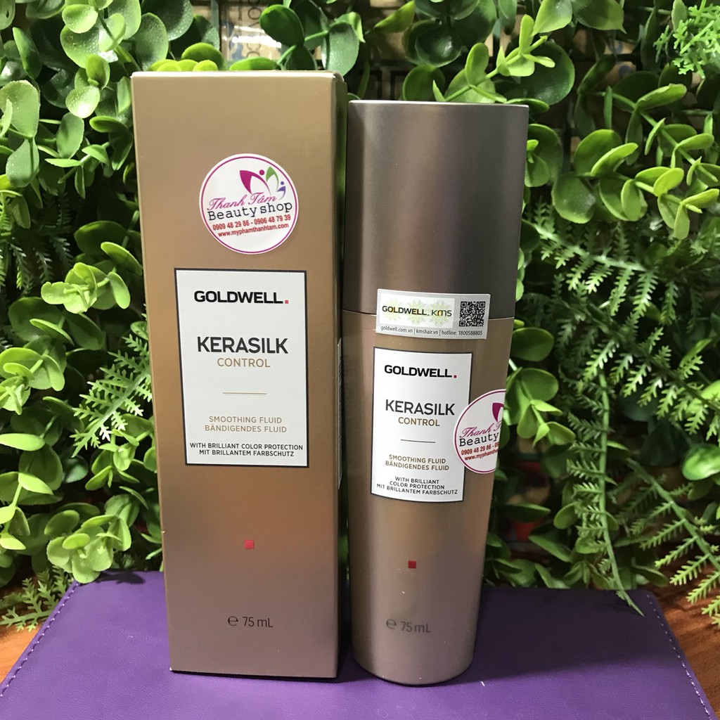 🇩🇪Goldwell🇩🇪 Xả khô suôn mượt Goldwell Control Kerasilk Smoothing Fluid 75ml (Gel dưỡng tóc)