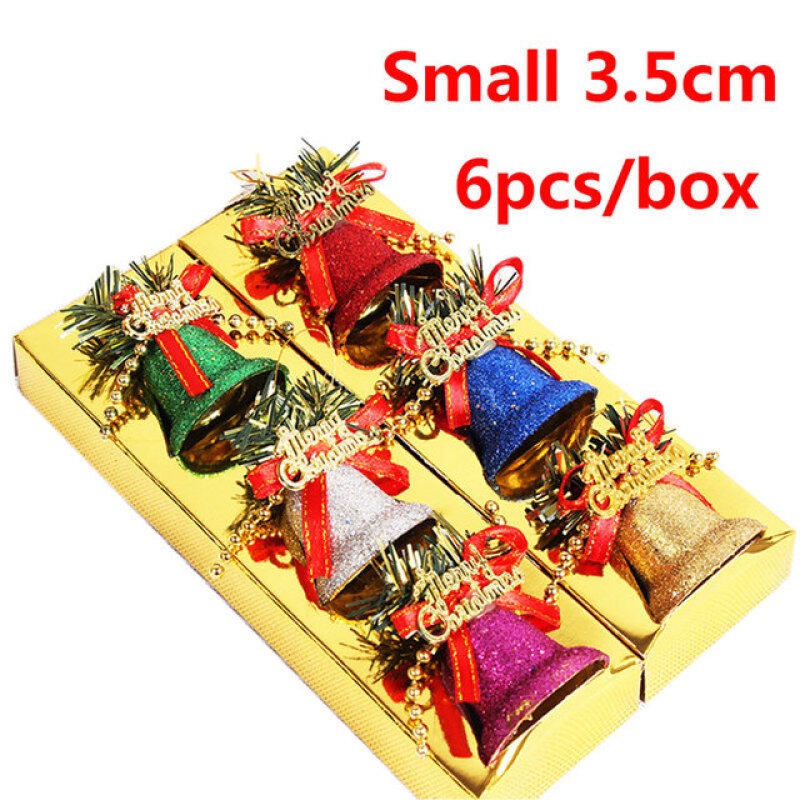 Hộp 6 chuông trang trí cây thông Noel xinh xắn
