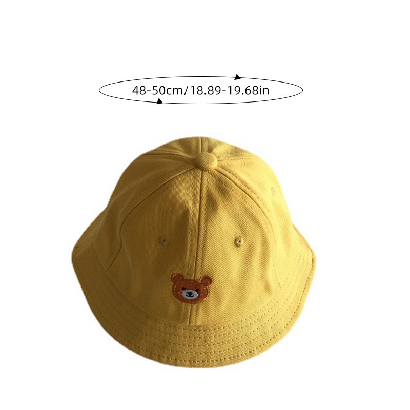 Mũ Tai Bèo Cotton Thêu Hình Gấu Dễ Thương Cho Bé