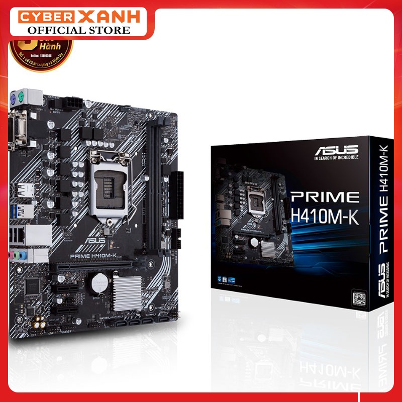 Mainboard ASUS PRIME H410M-K (Intel H410, Socket 1200, m-ATX, 2 khe Ram DDR4)