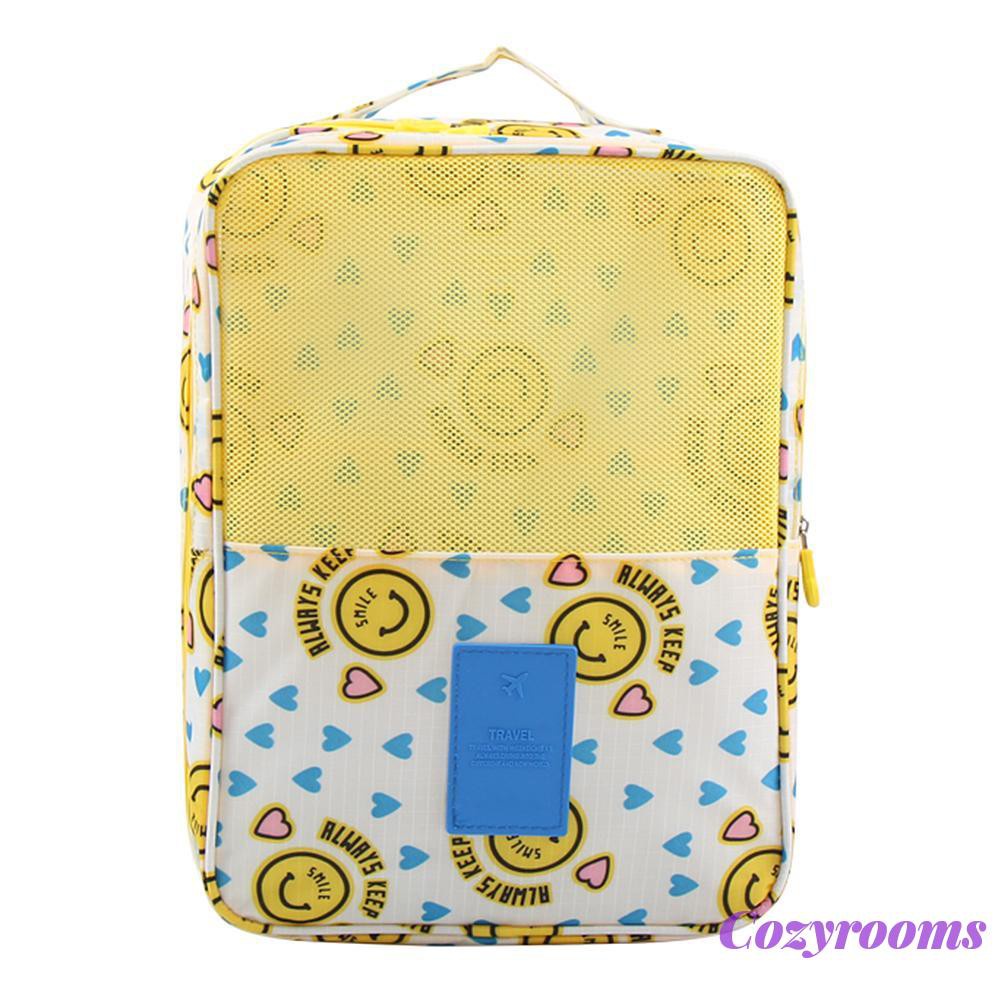 Breathable Floral Printed Shoe Bag Waterproof Three-layer Travel Boots Case