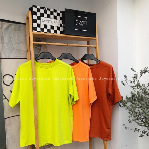 Áo thun trơn unisex tay lỡ oversize XANH NEON/CAM/CAM ĐẤT ❤️/Nam nữ unisex/FREESHIP 50K 🔥 ,