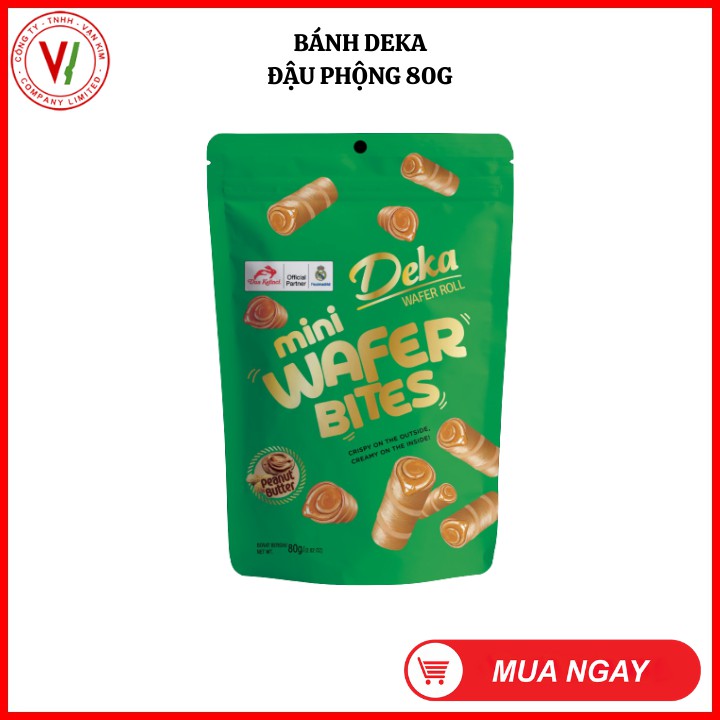 [Nhập khẩu Indonesia] Bánh quế Deka Đậu Phộng 80g - GIÒN TAN kết hợp mùi thơm Đậu Phộng