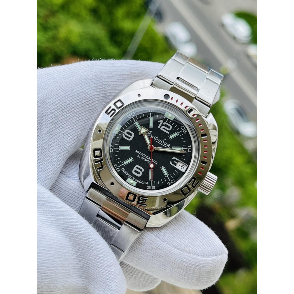 Đồng hồ Nga Vostok Amphibia 710640. Đồng hồ nam Vostok máy cơ tự động Automatic, size mặt 42, chống nước tốt 20 ATM