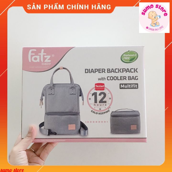 Balo / Ba lô bỉm sữa có kết hợp túi bảo quản bình sữa - Multifit - Fatzbaby - FB2020SL