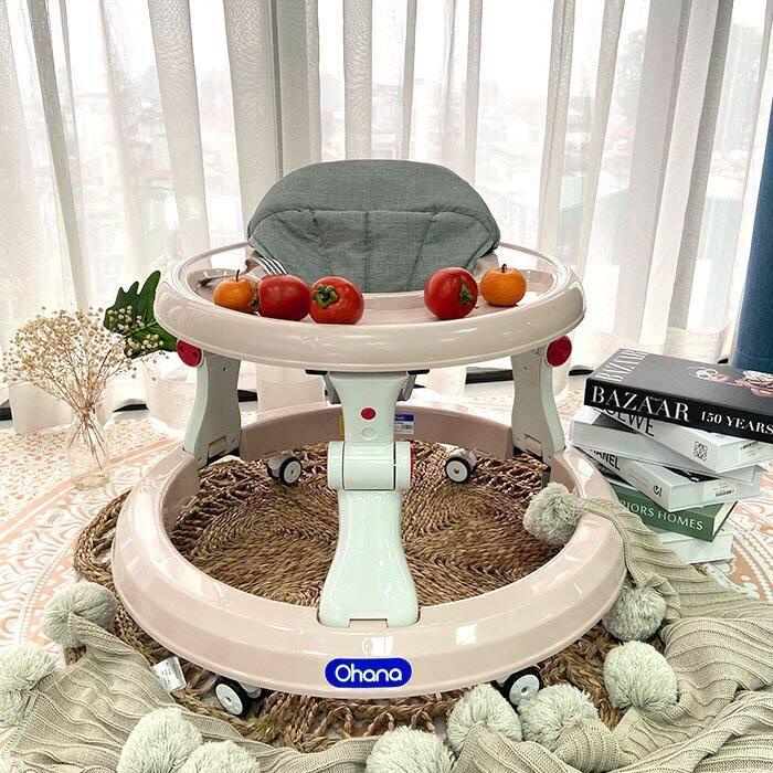 [HÀNG CAO CẤP]Xe tập đi tròn siêu rộng Ohana cho bé, điều chỉnh độ cao, tải trọng 20kg