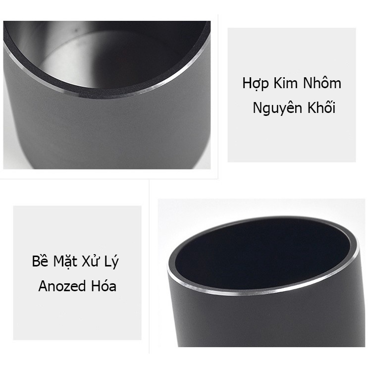 Cốc đựng bút nhôm nguyên khối cao cấp trang trí bàn làm việc máy tính