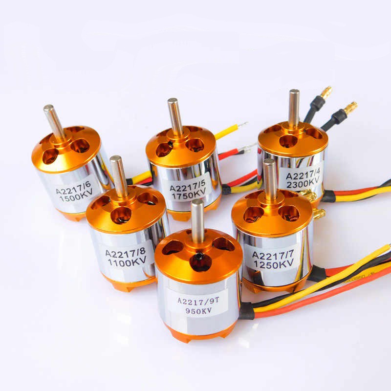 [Nhiều lựa chọn KV] Motor brushless A2217 950kv, 1250kv, 1500kv, 1750kv, 2300kv (3 pha, không chổi than) RC