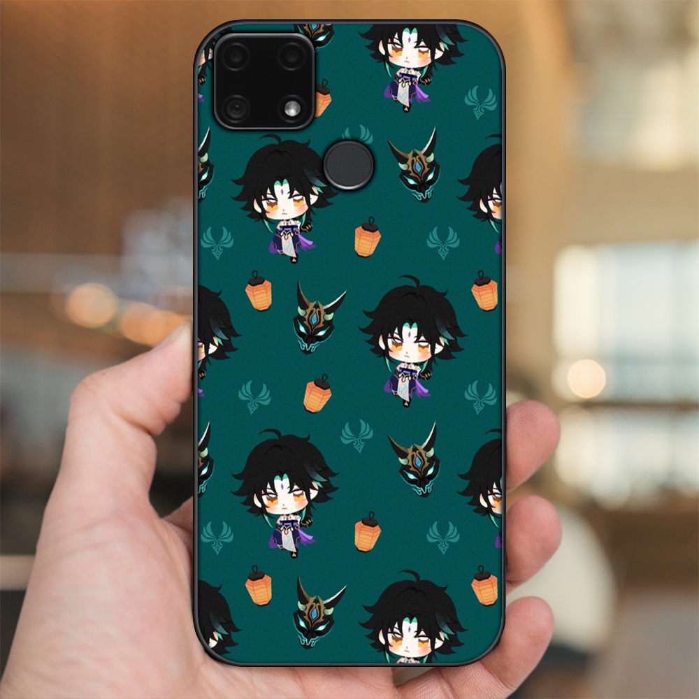 Ốp lưng Realme C25 viền đen in hình Xiao Genshin Impact