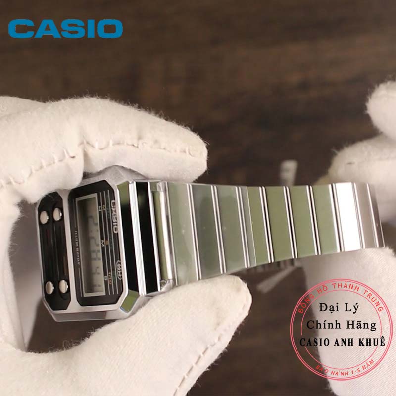 Đồng hồ đeo tay unisex Casio Vintage A100WE-1ADF dây kim loại