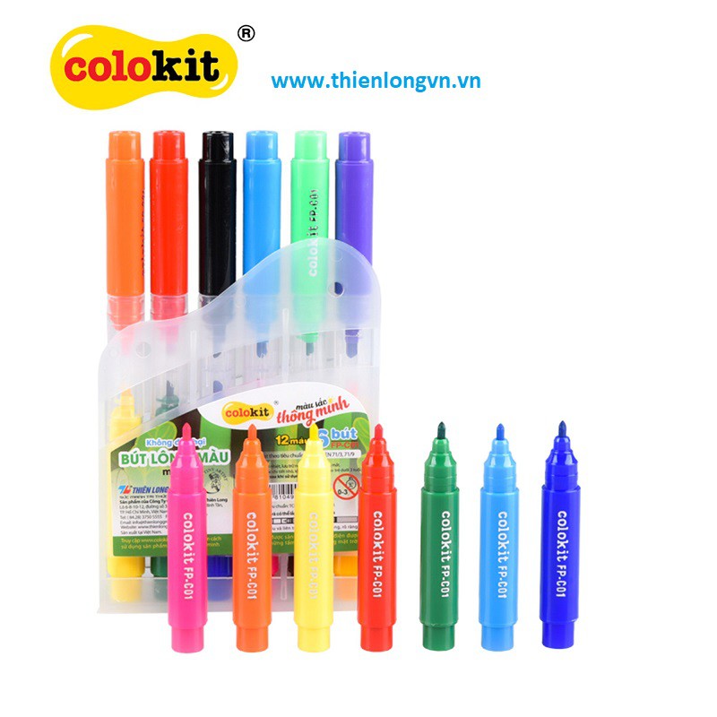 Bút lông 2 đầu Thiên Long Colokit FP-C01 (12 màu)