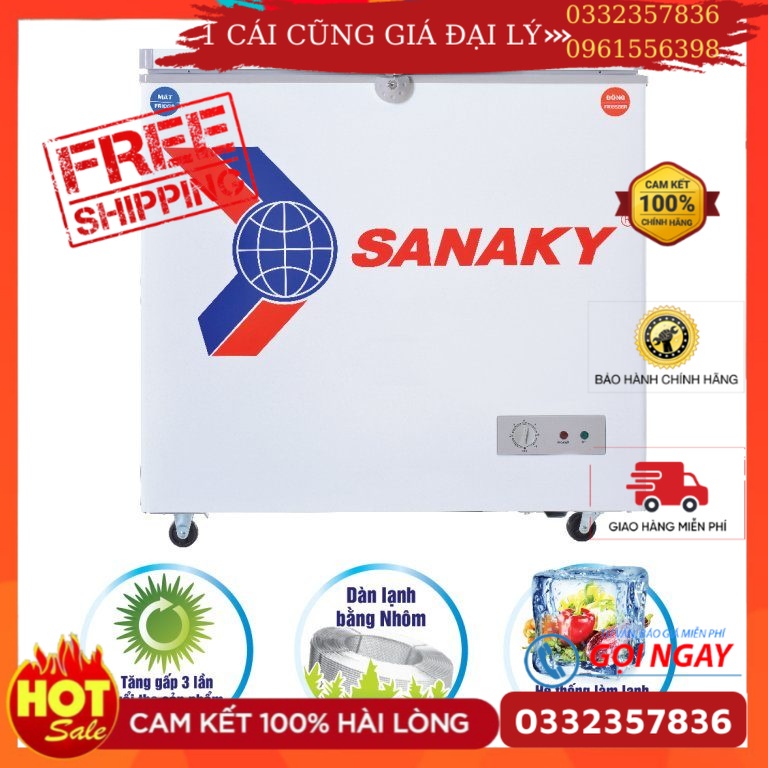 Tủ đông lạnh Sanaky 235 lít VH 285A2 - Mới 100%