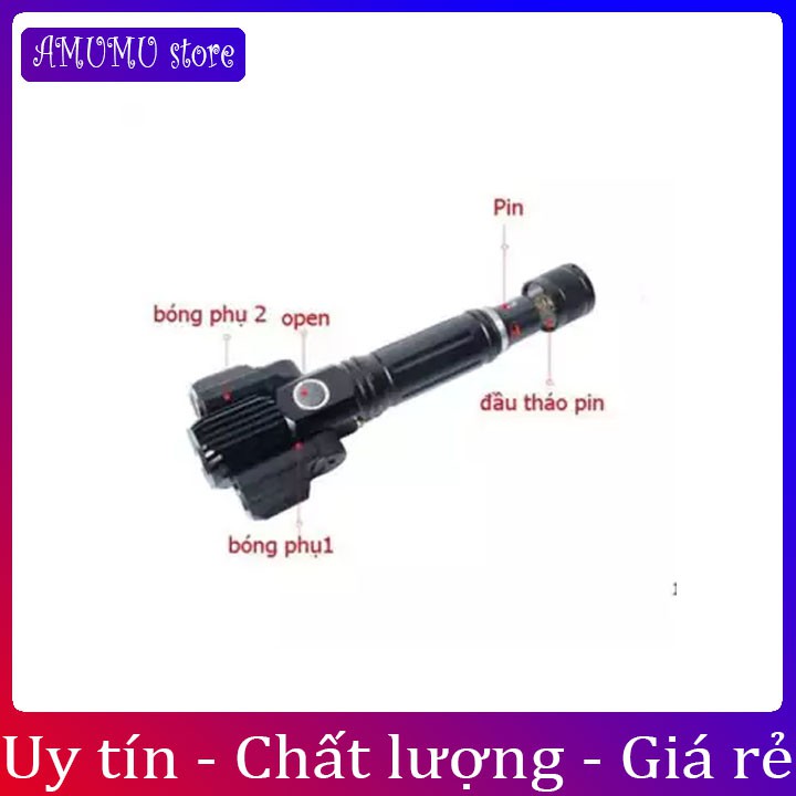 Đèn Pin Cầm Tay 3 Pha Siêu Sáng Xoay 360 Độ Tiện Dụng