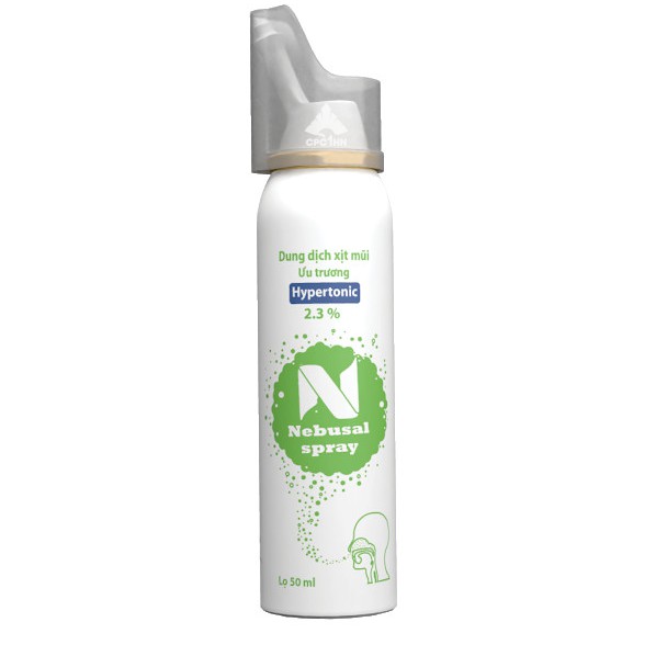 Nebusal spray 2,3%_Dung dịch nước muối xịt mũi làm sạch mũi TH nghẹt mũi,sung huyết mũi cho người lớn và trẻ trên 3 tuoi
