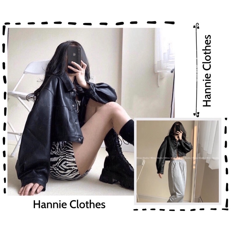 Áo Khoác Da Croptop - Áo Khoác Da Cool Ngầu Trendy 2021 Hannie Clothes