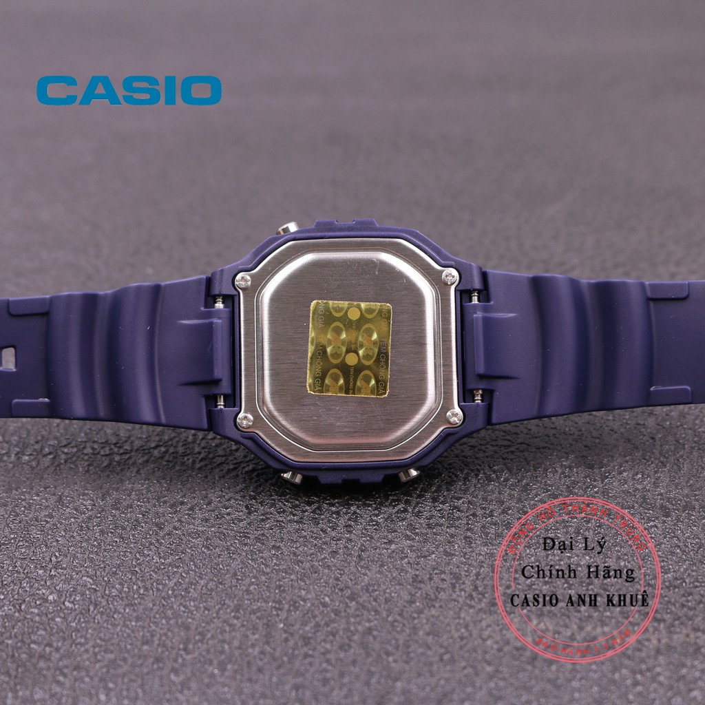 Đồng hồ điện tử nam Casio W-218H-2AVDF dây nhựa