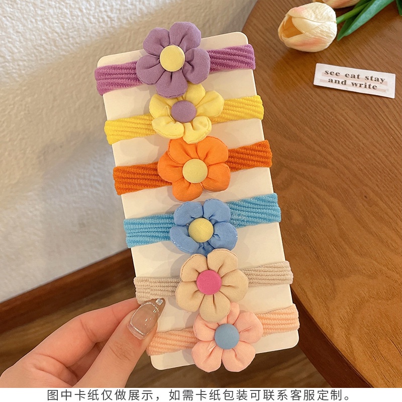 Dây Cột Tóc Cao Su Co Giãn Đính Hoa Và Nơ Xinh Xắn Cho Bé Gái