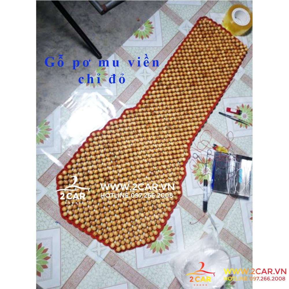 Lót ghế ô tô hạt gỗ pơ mu có đan viền chắc chắn, mùi thơm dễ chịu cho xe, Hàng Cao cấp