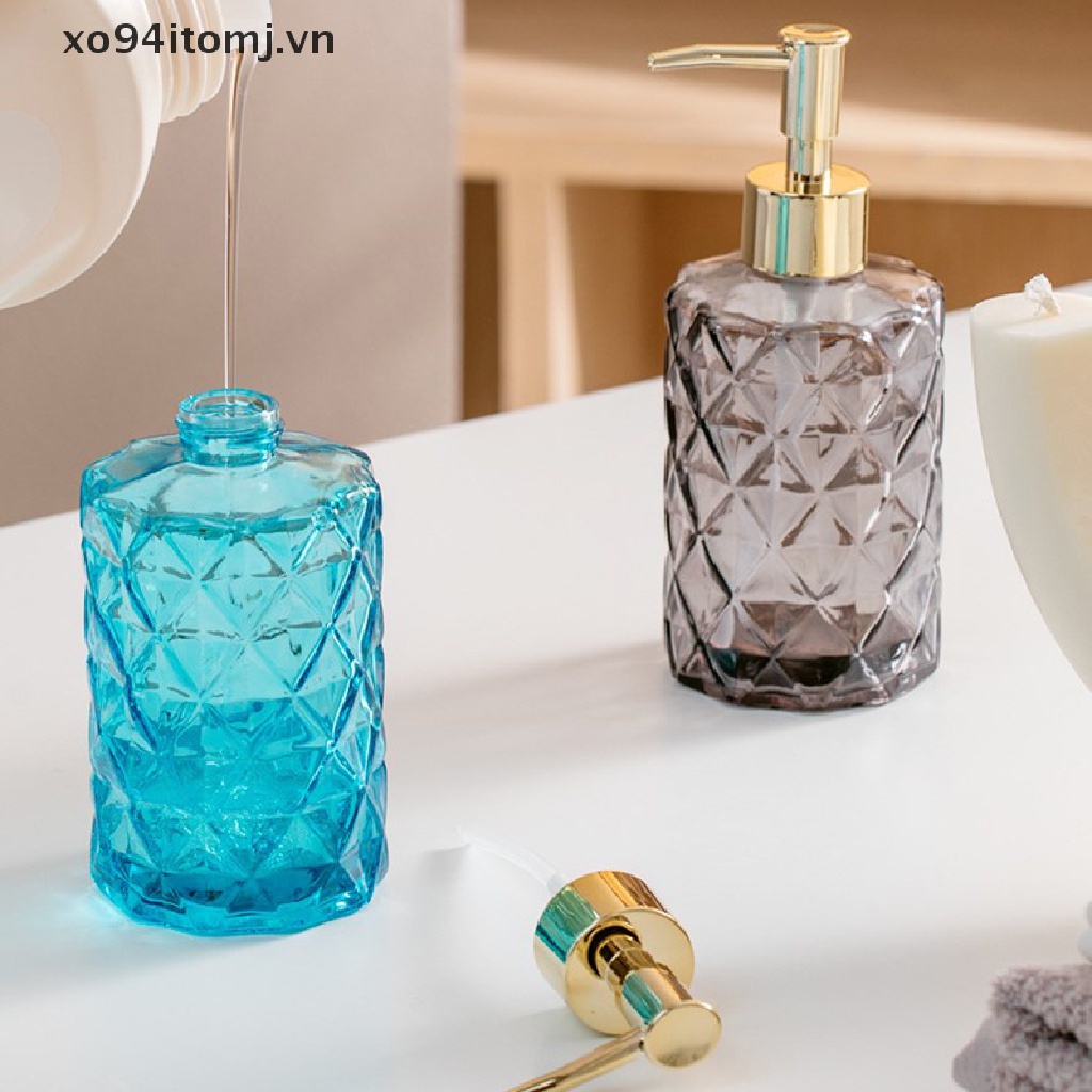 Bình Thủy Tinh Dày Đựng Dầu Gội Sữa Tắm Dạng Nhấn xo94itomj 350ml