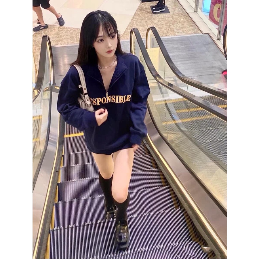 Áo Polo khoá cổ chất bo tăm, áo 𝐒𝐖𝐄𝐀𝐓𝐄𝐑 nỉ Responsible Freesize siêu hot | BigBuy360 - bigbuy360.vn