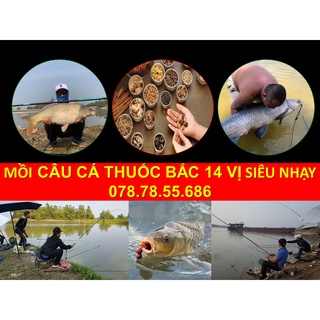 Mồi câu cá thuốc bắc combo 7 gói 14 vị siêu nhạy câu cá trắm, chép, trôi, mè, tra, ba sa, rô phi,