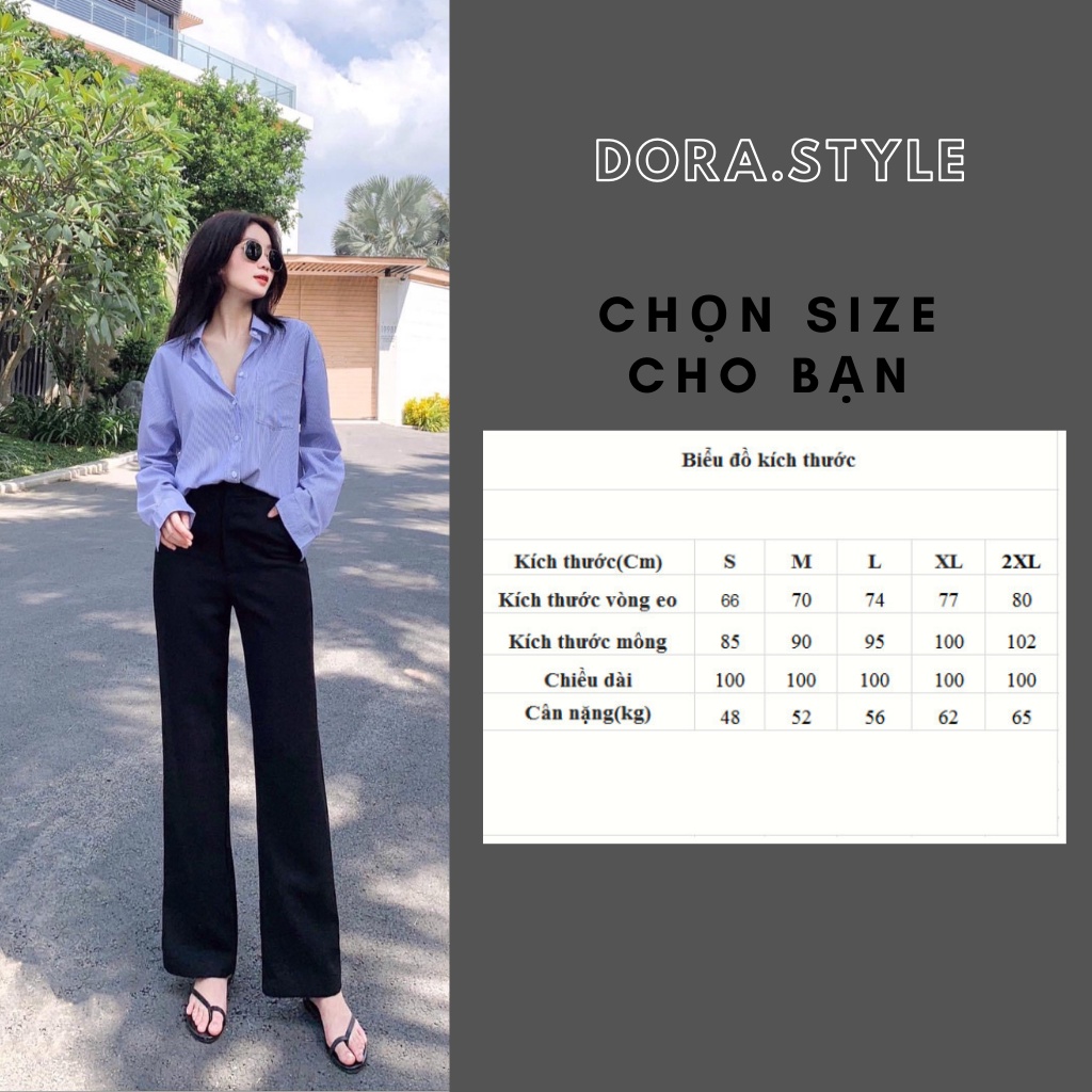 Quần Ống Rộng Dáng Dài Khóa Sườn Dài kiểu 100cm M030 Dora.style
