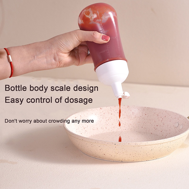 Chai Nhựa Đựng Nước Sốt 350ml Có Thang Đo Tiện Dụng