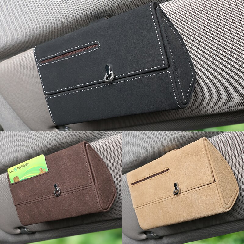 Hộp đựng mắt kính/ thẻ/ vé xe SEAMETAL làm từ da phù hợp cho tất cả model xe hơi