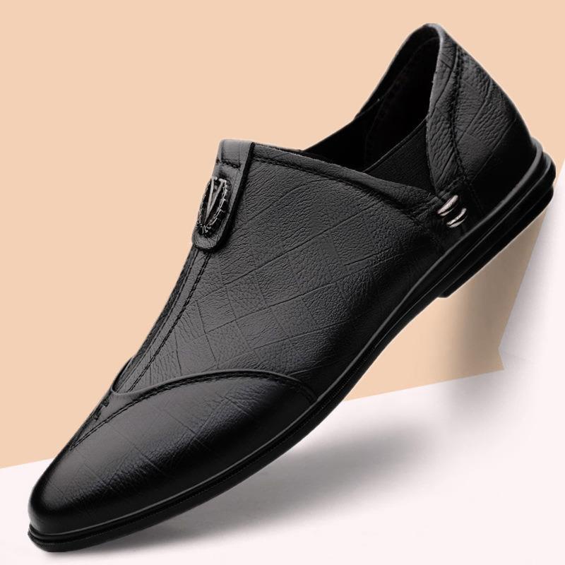 Giày Lười Bằng Da Phong Cách Hàn Quốc Sang Trọng Dành Cho Nam