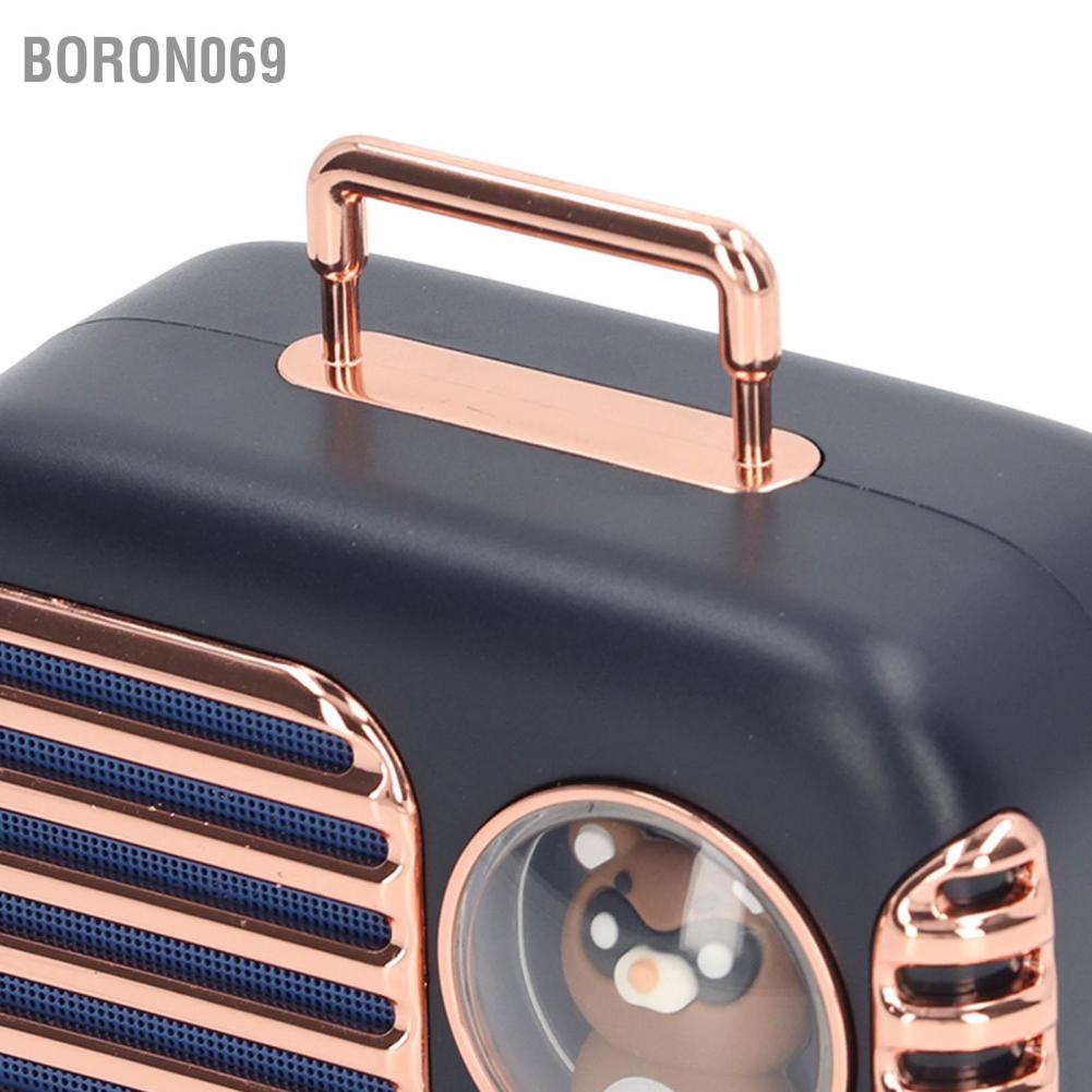 Loa Bluetooth cổ điển Vật nuôi không dây Vali mini Stereo Blue để chơi nhạc Boron069