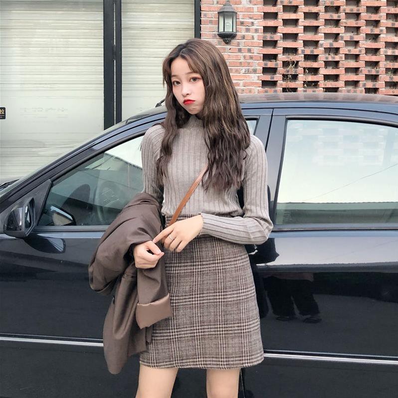 Chân Váy Ngắn Chữ A Lưng Cao Kẻ Sọc Hàn Quốc Phong Cách Retro Ulzzang Chân Váy Chữ A Thời Trang 2 Lớp | BigBuy360 - bigbuy360.vn