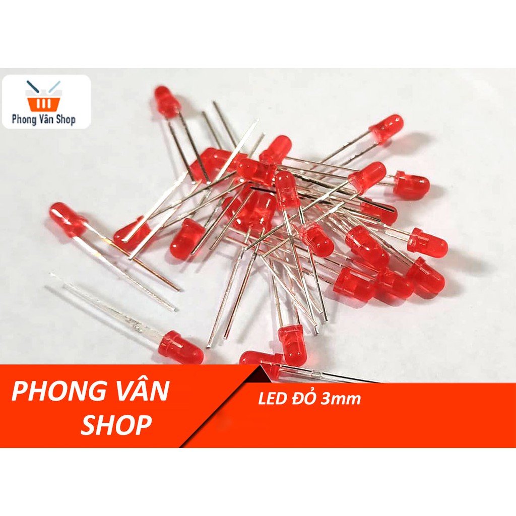 10 Led màu đỏ 3mm- Phong Vân Shop linh kiện điện tử