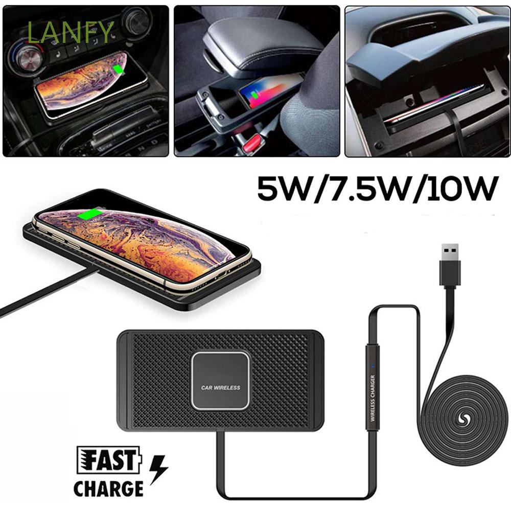 Đế sạc nhanh chống trượt không dây trên xe hơi cho điện thoại 5W/7.5W/10W LANFY